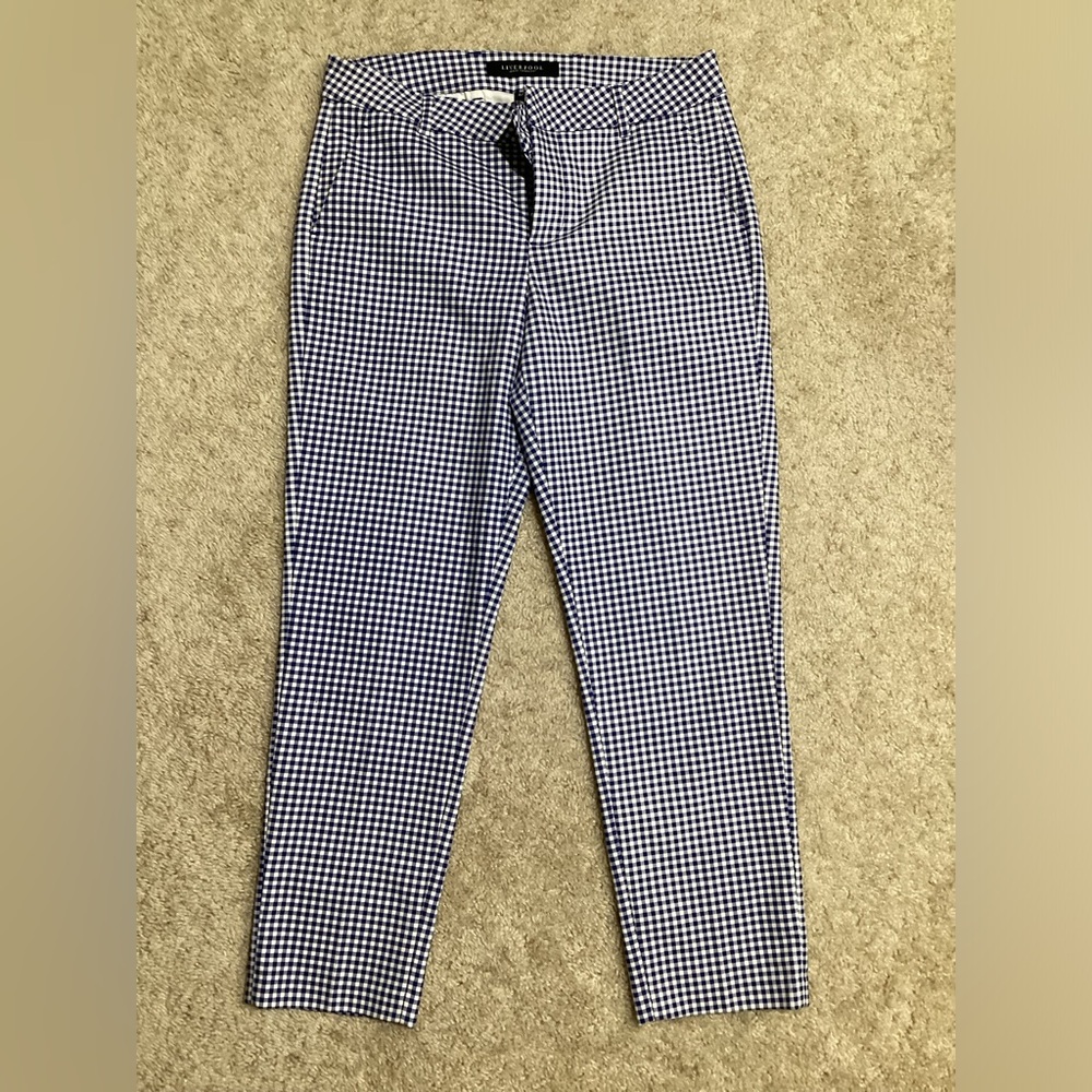 Liverpool Jeans Company Men's Blue and White Check Pants